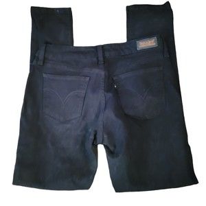 Levis Womens Black Cotton Blend Dark Wash‎ Pockets Cropped Jegging Jeans Size 27